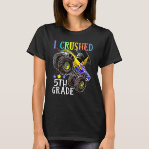 I Crushed Fifth Grade Graduation Boys Kids Monster T-Shirt