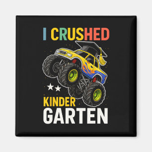 I Crushed Kindergarten Monster Truck Graduation Gi Magnet