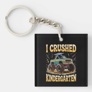 I Crushed Kindergarten Monster Truck Graduation Key Ring