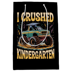 I Crushed Kindergarten Monster Truck Graduation Medium Gift Bag