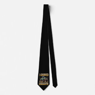 I Crushed Kindergarten Monster Truck Graduation Tie