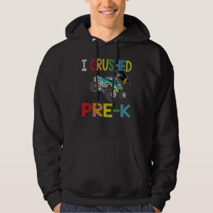 I Crushed Pre K Graduation Boys Monster Truck Hoodie