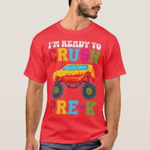 I Crushed Prek Truck Graduation Cap Boys Back to S T-Shirt