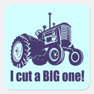 I Cut A Big One Landscaper Square Sticker