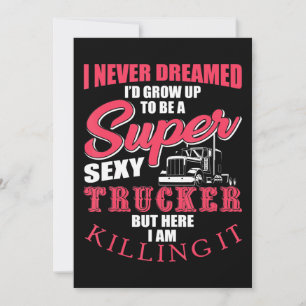 I’d Grow Up To Be A Trucker Art Gift For Truckers. Holiday Card