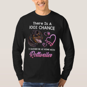 I D Rather Be At Home With Rottweiler Fitted T-Shirt
