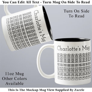 I’d Rather Be Baking & Name 154BW Hidden Message Two-Tone Coffee Mug