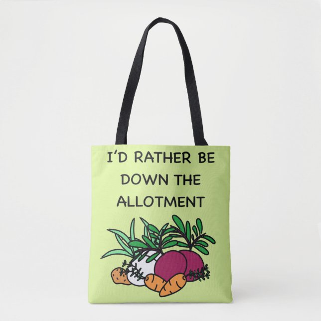 I’d rather be down the allotment Grocery Shopping Tote Bag (Front)