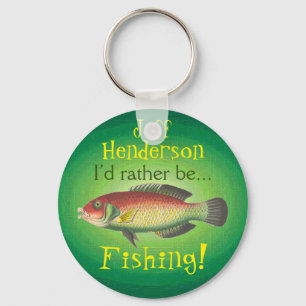 I’d Rather Be Fishing! Personalised Key Ring