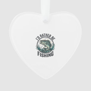 I’d Rather Be Fishing Vintage Bass Fisherman T-Shi Ornament
