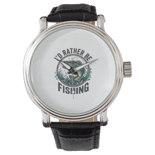 I’d Rather Be Fishing Vintage Bass Fisherman T-Shi Watch