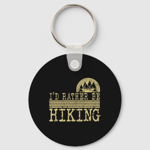 I’d Rather Be Hiking Vintage Mountain Graphic Key Ring