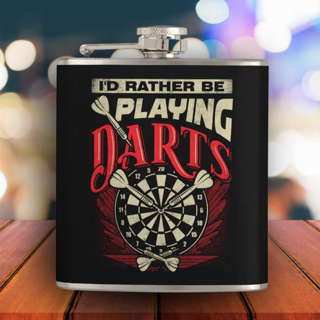 I’d Rather be Playing Darts Flask 6 oz. (Creator Uploaded)