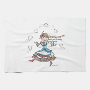 I Dance for Perogies, Pierogies, pyrohy Ukrainian Tea Towel
