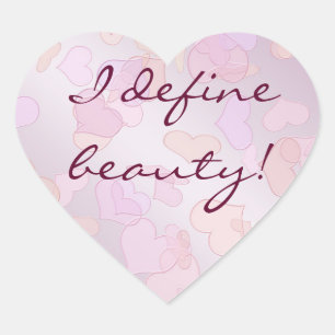 i define beauty. fun text. heart sticker
