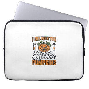 I Deliver The Little Pumpkins Halloween Nurse Shir Laptop Sleeve
