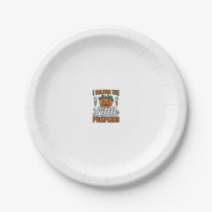 I Deliver The Little Pumpkins Halloween Nurse Shir Paper Plate