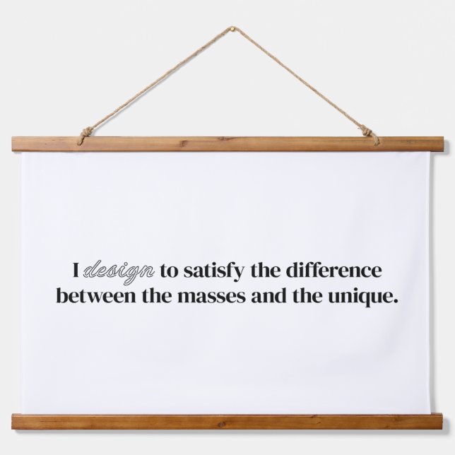 I Design Wood Topped Wall Tapestry (Front)