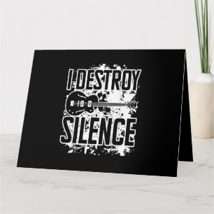 I Destroy Silence Bass Player Funny Guitar Music E Card