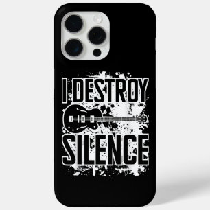 I Destroy Silence Bass Player Funny Guitar Music E iPhone 15 Pro Max Case