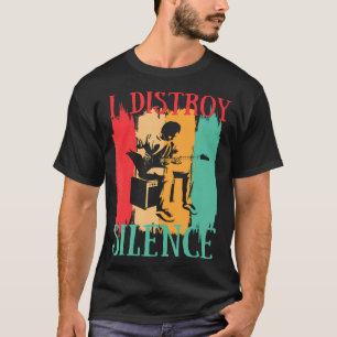 I Destroy Silence Funny Retro Music Guitar T-Shirt