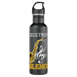 I Destroy Silence Saxophone 710 Ml Water Bottle
