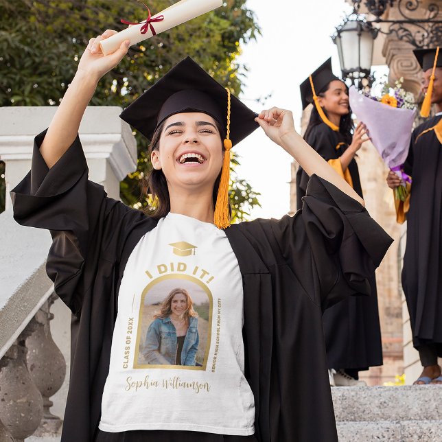 I did it custom graduate arch photo graduation T-Shirt (Creator Uploaded)