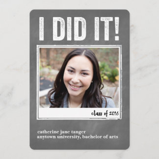 I Did It! Graduation Announcement