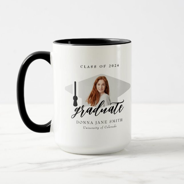 I did it! Graduation Cap Personalized Photo Grad Mug (Left)
