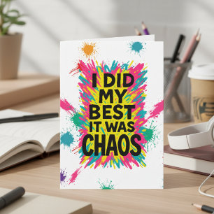 I Did My Best It Was Chaos ADHD & Neurospicy Humor Holiday Card