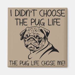 I Didn't Choose The Pug Life Funny Fridge Magnet