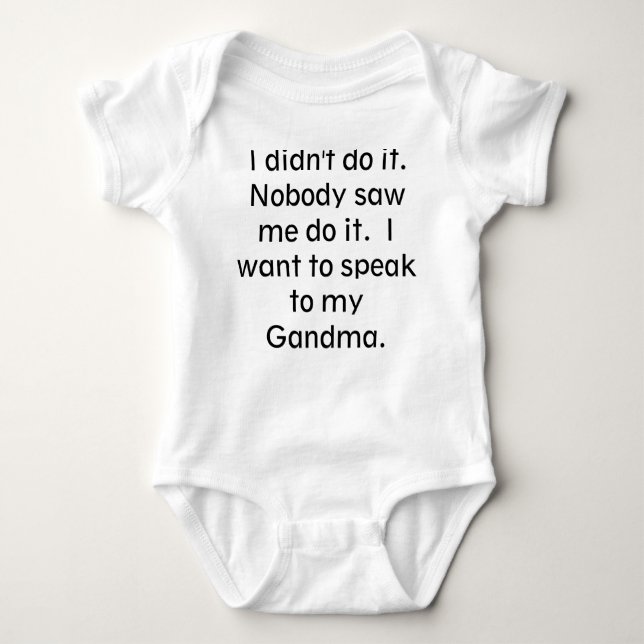 I didn't do it baby bodysuit (Front)