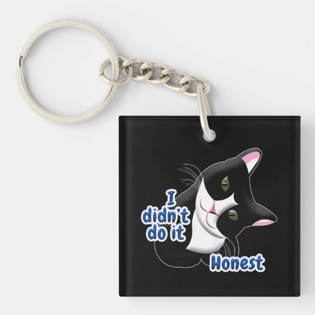 I didn't do it Cat Key Ring (Front)