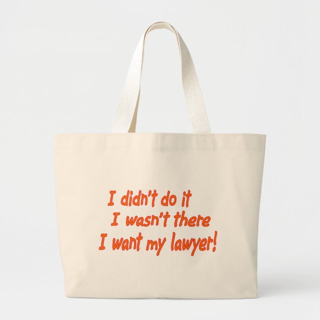 I didn't do it.... large tote bag (Front)