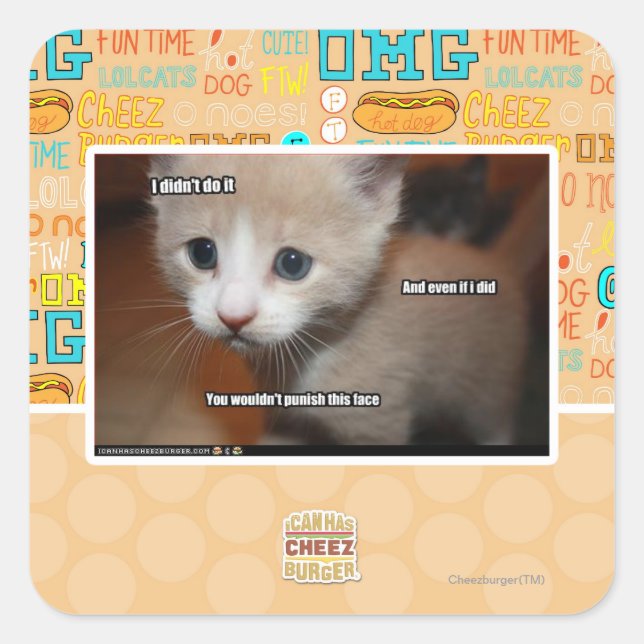 I didn't do it. square sticker (Front)