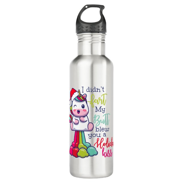I Didn't Fart My Butt Blew You A Holiday Kiss 710 Ml Water Bottle (Front)