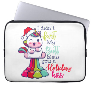 I Didn't Fart My Butt Blew You A Holiday Kiss Laptop Sleeve