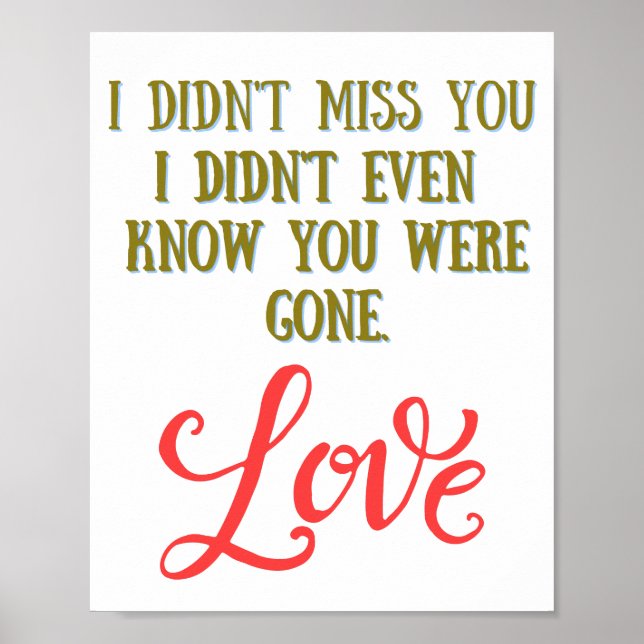 I Didn't Miss You Poster (Front)