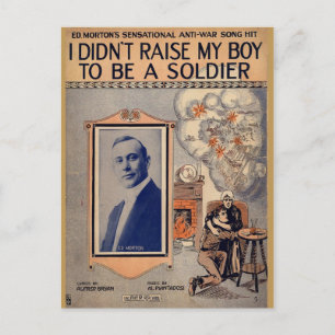 I Didn't Raise My Boy to Be a Soldier Postcard