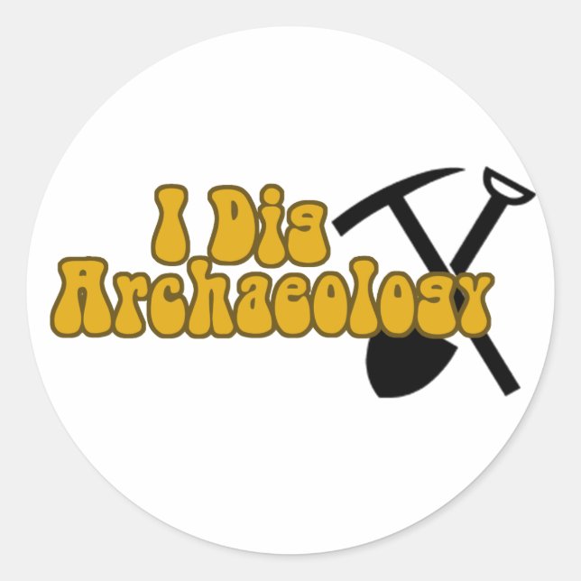 I Dig Archaeology Classic Round Sticker (Front)