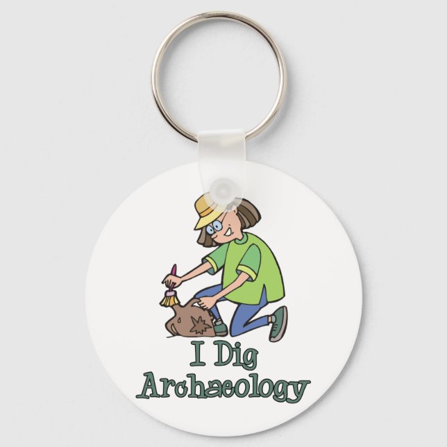 I Dig Archaeology Key Ring (Front)