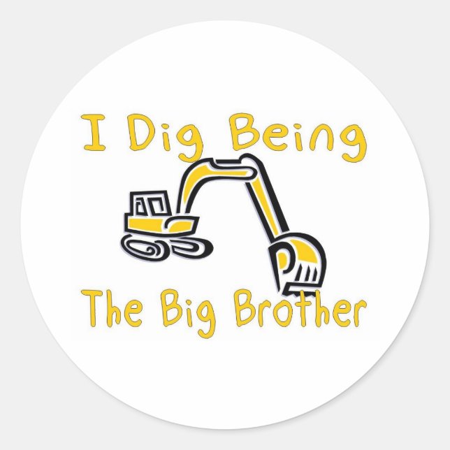 i dig big brother classic round sticker (Front)