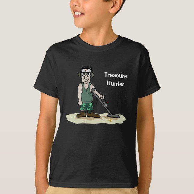 I Dig Booty Metal Detecting Guy T-Shirt (Front)