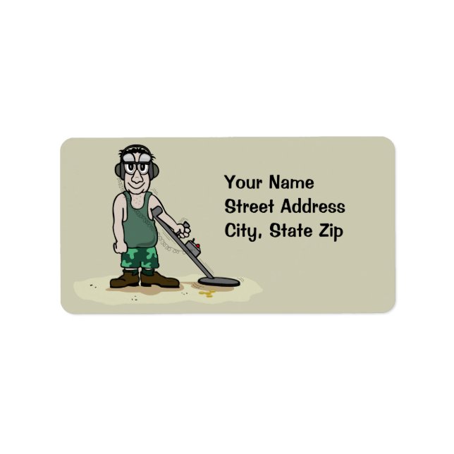 I Dig Booty Metal Detecting Guy Treasure Hunter Label (Front)