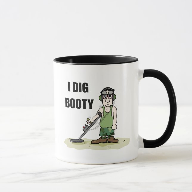 I DIg Booty Metal Detecting Guy Treasure Hunter Mug (Right)