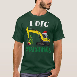 I Dig Christmas Ecavator Xmas PJs Toddler Boys Kid T-Shirt