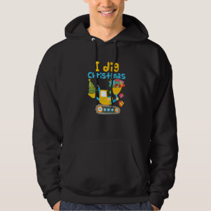 I Dig Christmas Excavator Construction Boy Toddler Hoodie