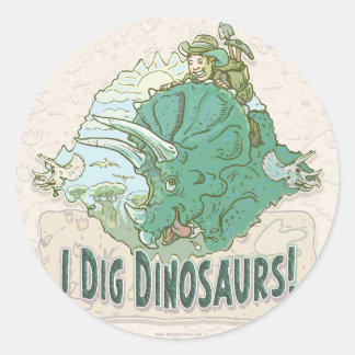 I Dig Dinosaurs for Dinosaur Hunters of all Ages Classic Round Sticker