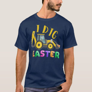 I Dig Easter Bunny Rabbit Driving Tractor Funny Eg T-Shirt