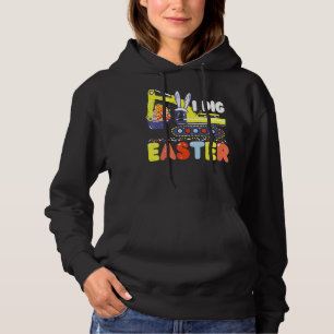 I Dig Easter Digger Cute Bunny Excavator Kids Hoodie